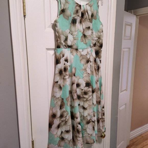 Laura Petite size 4P sleeveless zipper back dress. Floral pattern - Picture 2 of 7